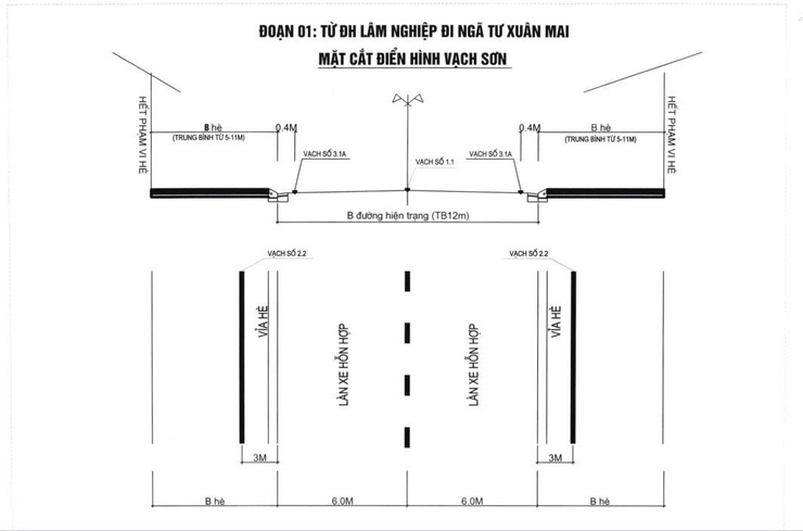 Xuân Mai triển khai đồng bộ kế hoạch kẻ vạch sơn vỉa hè, xử lý điểm nghẽn giao thông và lập lại trật tự đô thị- Ảnh 3.