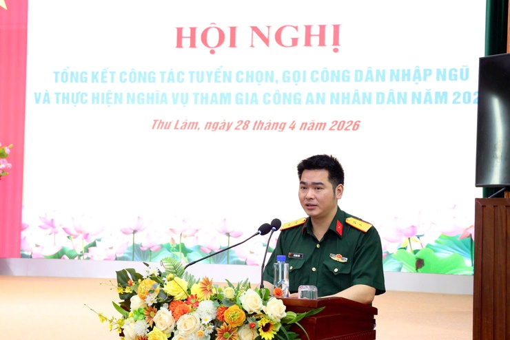 THƯ LÂM TỔ CHỨC HỘI NGHỊ TỔNG KẾT CÔNG TÁC TUYỂN CHỌN, GỌI CÔNG DÂN NHẬP NGŨ NĂM 2026- Ảnh 6.