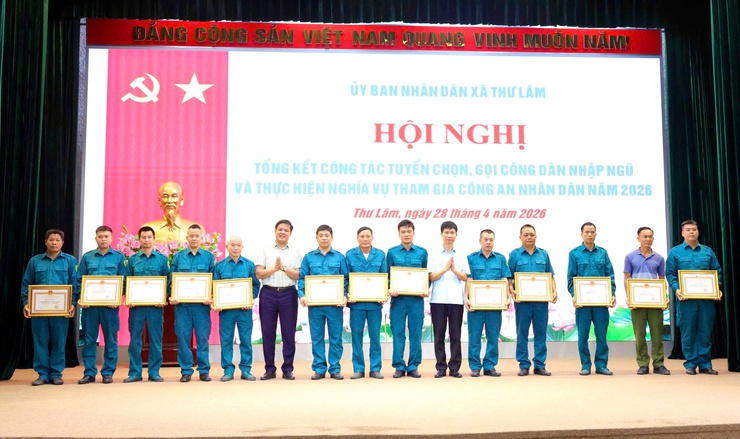 THƯ LÂM TỔ CHỨC HỘI NGHỊ TỔNG KẾT CÔNG TÁC TUYỂN CHỌN, GỌI CÔNG DÂN NHẬP NGŨ NĂM 2026- Ảnh 16.