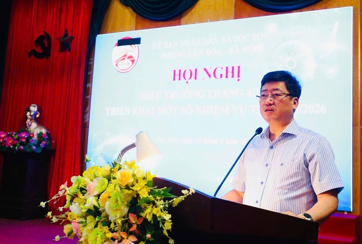 XÃ SÓC SƠN TỔ CHỨC HỘI NGHỊ GIAO BAN NGÀNH GIÁO DỤC THÁNG 4, TRIỂN KHAI NHIỆM VỤ TRỌNG TÂM THÁNG 5 NĂM 2026- Ảnh 2.