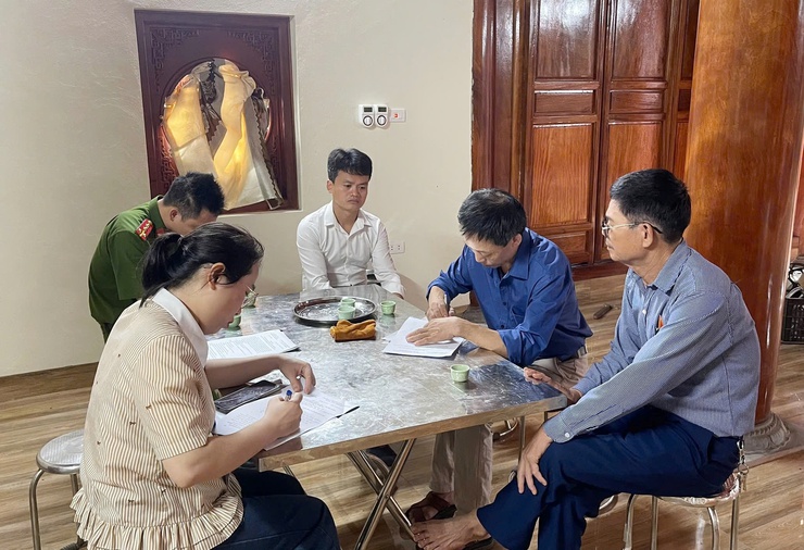 Xã Quảng Bị kiểm tra công tác tổ chức Lễ khánh thành Tam bảo tại chùa Sùng Khánh thôn Cốc Hạ- Ảnh 1.