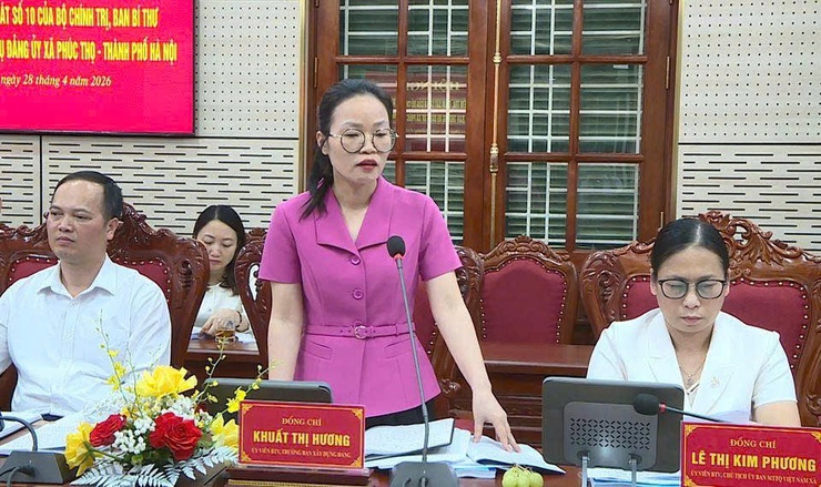 Đoàn kiểm tra, giám sát số 10 của Bộ Chính trị, Ban Bí thư làm việc với Ban Thường vụ Đảng uỷ xã Phúc Thọ- Ảnh 6.