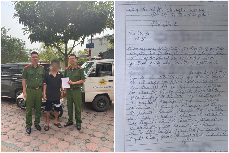 Công an phường Phúc Lợi kịp thời hỗ trợ, động viên, đưa một trường hợp học sinh về với gia đình an toàn- Ảnh 1.