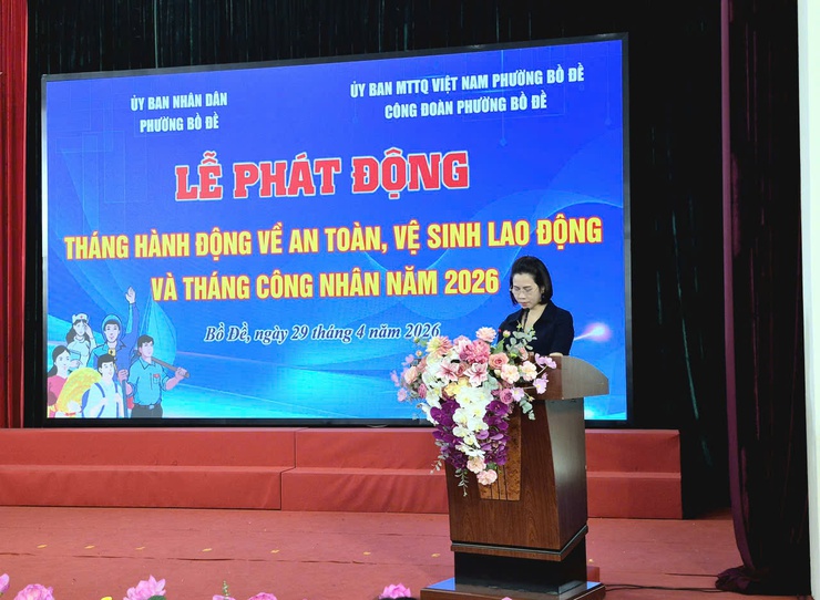 Phường Bồ Đề phát động Tháng hành động về An toàn, vệ sinh lao động và Tháng Công nhân năm 2026 gắn với tập huấn chuyên đề- Ảnh 1.