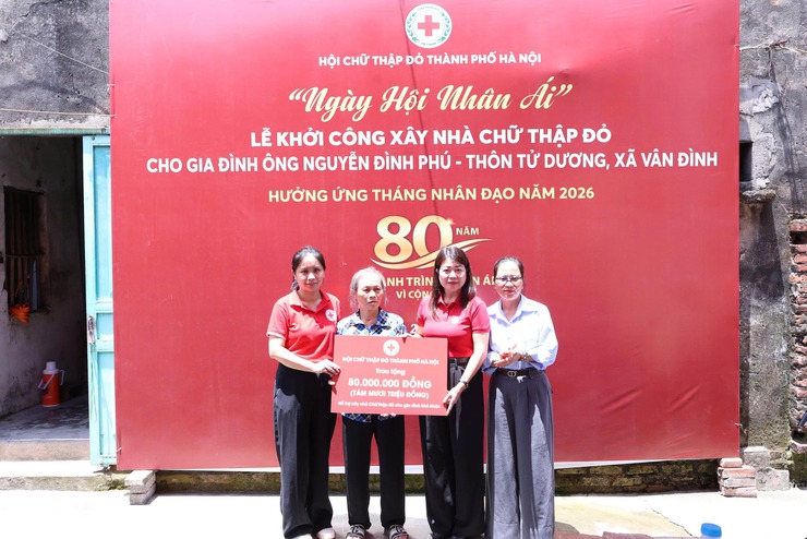 KHỞI CÔNG XÂY DỰNG NHÀ CHỮ THẬP ĐỎ CHO HỘ KHÓ KHĂN TẠI XÃ VÂN ĐÌNH- Ảnh 1.