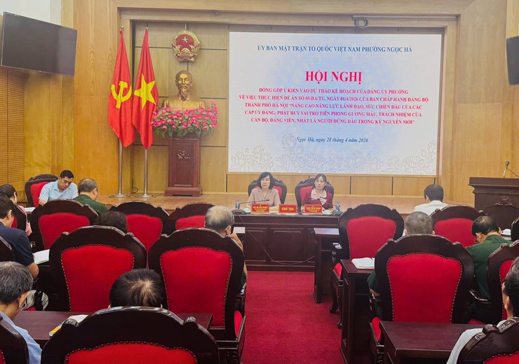 Ủy ban MTTQ Việt Nam phường Ngọc Hà tổ chức Hội nghị đóng góp ý kiến dự thảo kế hoạch thực hiện Đề án 05-ĐA/TU- Ảnh 1.