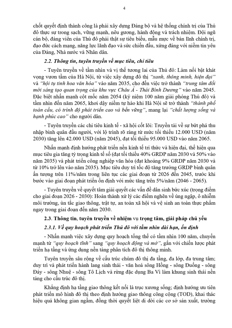 Kế hoạch 76-KH/ĐU ngày 22/04/2026 của Đảng uỷ phường Bạch Mai về Thông tin, tuyên truyền, vận động thực hiện Nghị quyết số 02-NQ/TW, ngày 17/3/2026 của Bộ Chính trị về xây dựng và phát triển Thủ đô Hà Nội trong kỷ nguyên mới- Ảnh 4.