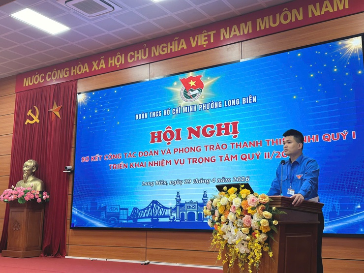 Hội nghị sơ kết công tác Đoàn và phong trào thanh thiếu nhi phường Long Biên quý I năm 2026- Ảnh 1.