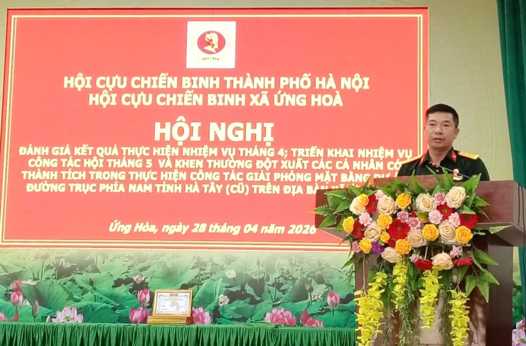 HỘI CỰU CHIẾN BINH XÃ ỨNG HÒA TỔ CHỨC HỘI NGHỊ ĐÁNH GIÁ KẾT QUẢ CÔNG TÁC THÁNG 4, TRIỂN KHAI NHIỆM VỤ THÁNG 5 NĂM 2026- Ảnh 1.