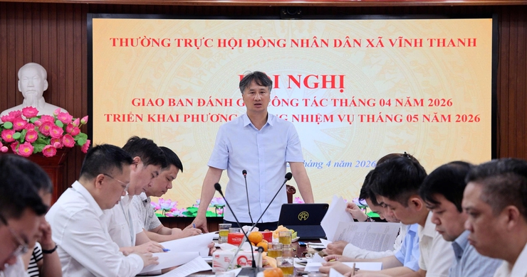 HĐND xã Vĩnh Thanh giao ban tháng 4, triển khai nhiệm vụ tháng 5/2026- Ảnh 3.