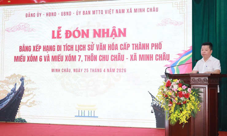 Xã đảo Minh Châu đón nhận Bằng xếp hạng Di tích lịch sử - văn hóa cấp Thành phố đối với Miếu xóm 6 và Miếu xóm 7, thôn Chu Châu.- Ảnh 3.