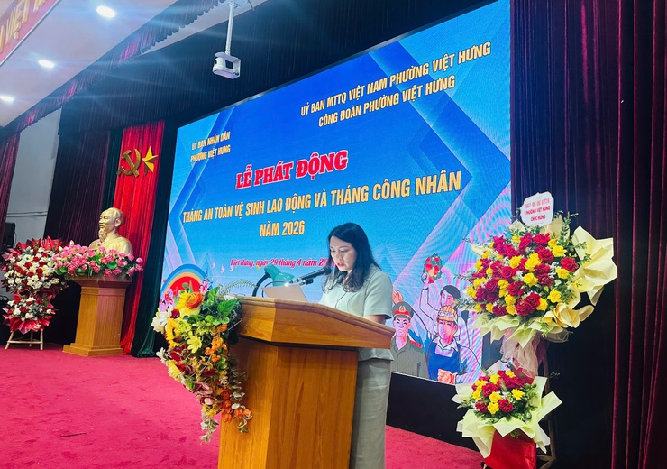 Phường Việt Hưng phát động Tháng hành động về An toàn vệ sinh lao động và Tháng Công nhân năm 2026- Ảnh 1.