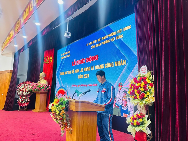 Phường Việt Hưng phát động Tháng hành động về An toàn vệ sinh lao động và Tháng Công nhân năm 2026- Ảnh 2.