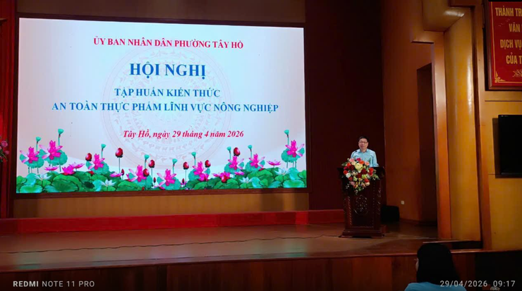 Phường Tây Hồ: Tập huấn kiến thức an toàn thực phẩm lĩnh vực nông nghiệp năm 2026- Ảnh 1.