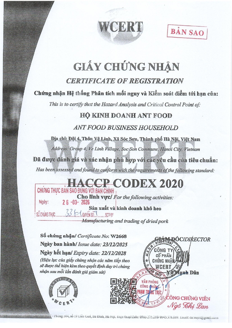 HỘ KINH DOANH ANT FOOD CÔNG KHAI BẢN TỰ CÔNG BỐ CHẤT LƯỢNG SẢN PHẨM- Ảnh 8.