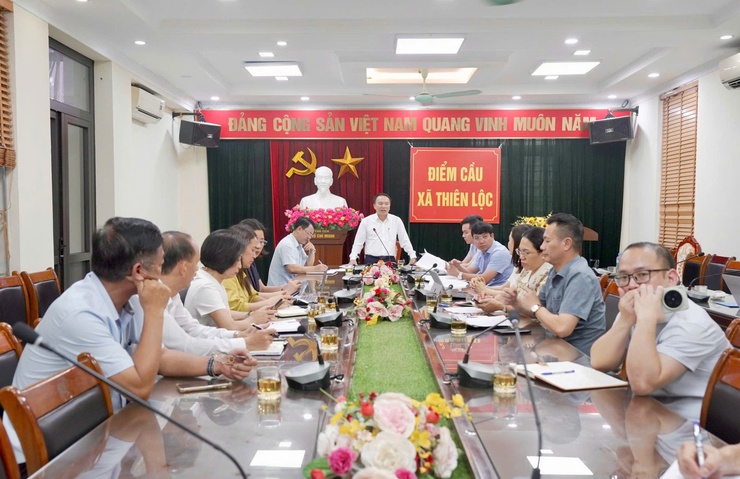 Xã Thiên Lộc họp Hội đồng BTHTr, TĐC dự án Cầu Thượng Cát và đường dẫn 2 đầu cầu trên địa bàn xã- Ảnh 1.