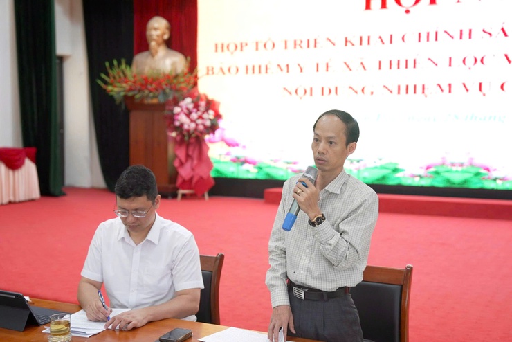 UBND xã Thiên Lộc tổ chức Hội nghị họp tổ triển khai chính sách bảo hiểm xã hội, bảo hiểm y tế xã Thiên Lộc và triển khai một số nội dung nhiệm vụ có liên quan.- Ảnh 13.