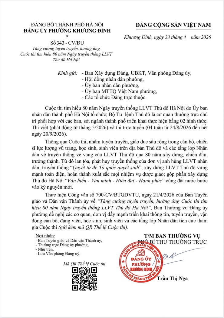 Tăng cường tuyên truyền, hưởng ứng Cuộc thi tìm hiểu 80 năm Ngày truyền thống LLVT Thủ đô Hà Nội- Ảnh 1.