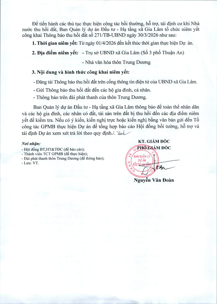 Thông báo niêm yết công khai Thông báo thu hồi đất- Ảnh 2.