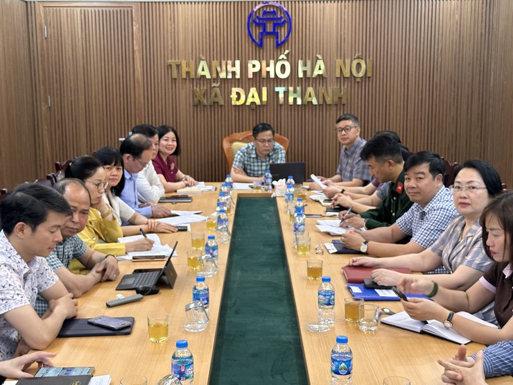 Xã Đại Thanh tham gia hội nghị trực tuyến của Thành uỷ Hà Nội giao ban quý I năm 2026.- Ảnh 2.