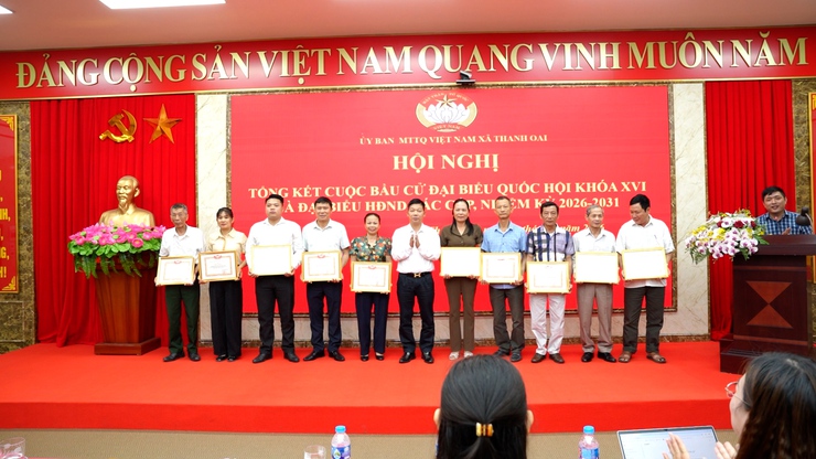 Ủy ban MTTQ xã Thanh Oai tổng kết công tác Mặt trận tham gia bầu cử- Ảnh 6.