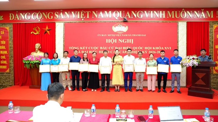 Ủy ban MTTQ xã Thanh Oai tổng kết công tác Mặt trận tham gia bầu cử- Ảnh 7.