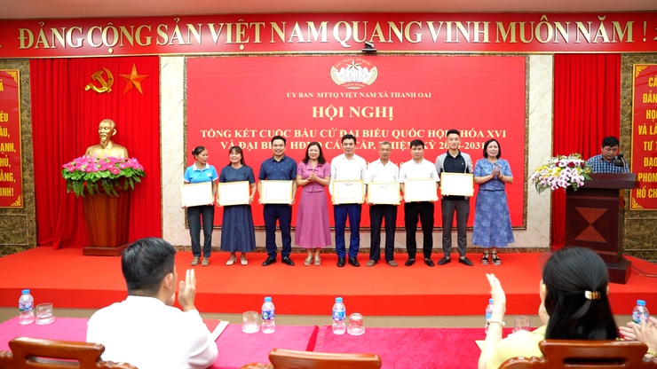 Ủy ban MTTQ xã Thanh Oai tổng kết công tác Mặt trận tham gia bầu cử- Ảnh 9.