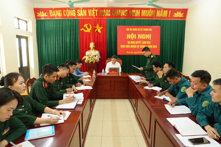 CHI BỘ QUÂN SỰ XÃ THANH OAI RA NGHỊ QUYẾT LÃNH ĐẠO THỰC HIỆN NHIỆM VỤ THÁNG 4 NĂM 2026- Ảnh 1.