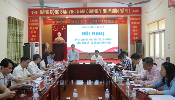 Hội nghị tập thể UBND xã triển khai nhiệm vụ trọng tâm thời gian tới- Ảnh 1.