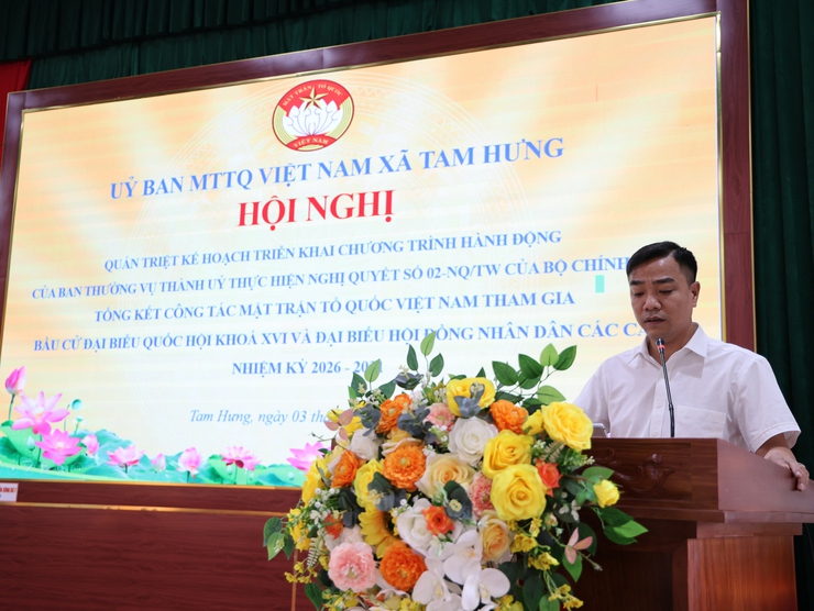 MTTQ Việt Nam xã Tam Hưng: Quán triệt chương trình hành động, đánh giá toàn diện công tác MTTQ tham gia bầu cử- Ảnh 1.