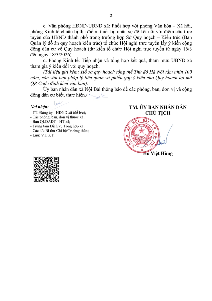 THÔNG BÁO Về việc công khai lấy ý cộng đồng dân cư có liên quan đối với Quy hoạch tổng thể Thủ đô Hà Nội tầm nhìn 100 năm- Ảnh 2.