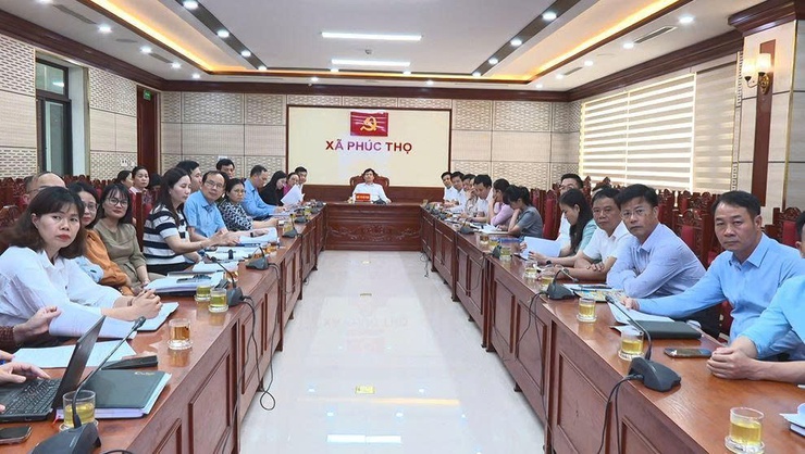 Đảng ủy xã Phúc Thọ tiếp sóng Hội nghị Hà Nội đánh giá kết quả quý I, triển khai nhiệm vụ trọng tâm quý II-2026- Ảnh 1.