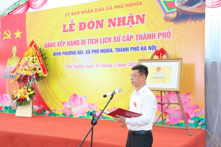 Lễ đón nhận Bằng xếp hạng di tích lịch sử - nghệ thuật cấp Thành phố đình Phương Hài, xã Phú Nghĩa- Ảnh 5.