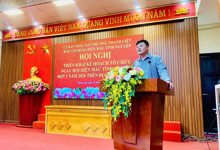 Ban Chỉ đạo vận động hiến máu tình nguyện phường Thanh Liệt triển khai kế hoạch năm 2026- Ảnh 1.