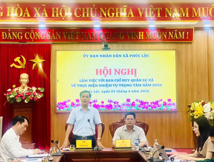 UBND xã Phúc Lộc tổ chức buổi làm việc với Ban Chỉ huy Quân sự xã về nhiệm vụ trọng tâm năm 2026- Ảnh 1.