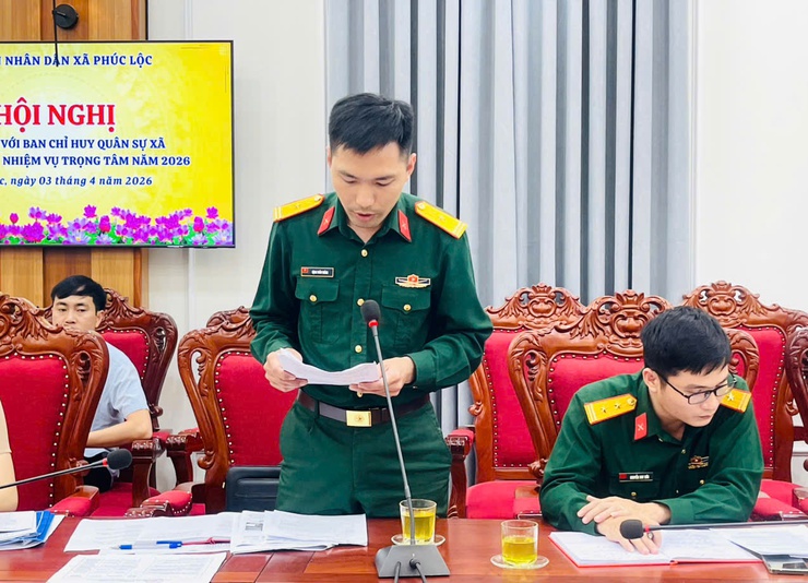 UBND xã Phúc Lộc tổ chức buổi làm việc với Ban Chỉ huy Quân sự xã về nhiệm vụ trọng tâm năm 2026- Ảnh 3.