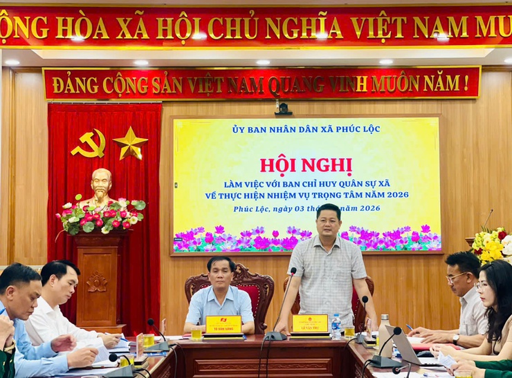 UBND xã Phúc Lộc tổ chức buổi làm việc với Ban Chỉ huy Quân sự xã về nhiệm vụ trọng tâm năm 2026- Ảnh 2.