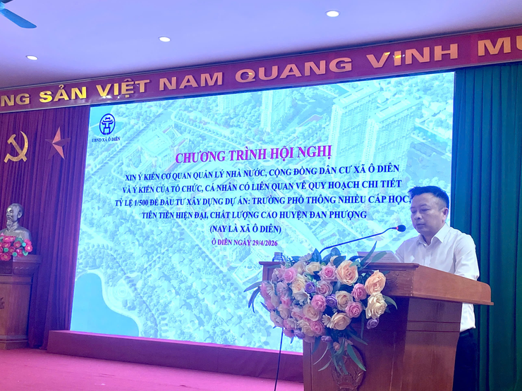 Ô Diên tổ chức hội nghị lấy ý kiến cộng đồng đối với đồ án quy hoạch chi tiết 1/500 xây dựng trường phổ thông nhiều cấp học- Ảnh 3.
