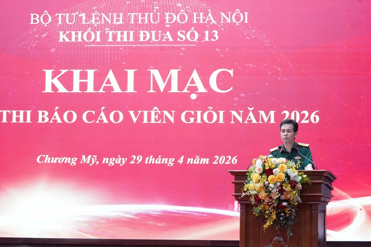 Ban chỉ huy quân sự xã phú nghĩa xuất sắc giành giải 3 hội thi báo cáo viên giỏi khối thi đua số 13- Ảnh 2.