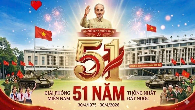 XÃ DÂN HOÀ CHÀO MỪNG KỶ NIỆM 51 NĂM NGÀY GIẢI PHÓNG MIỀN NAM, THỐNG NHẤT ĐẤT NƯỚC (30/4/1975 – 30/4/2026)- Ảnh 1.