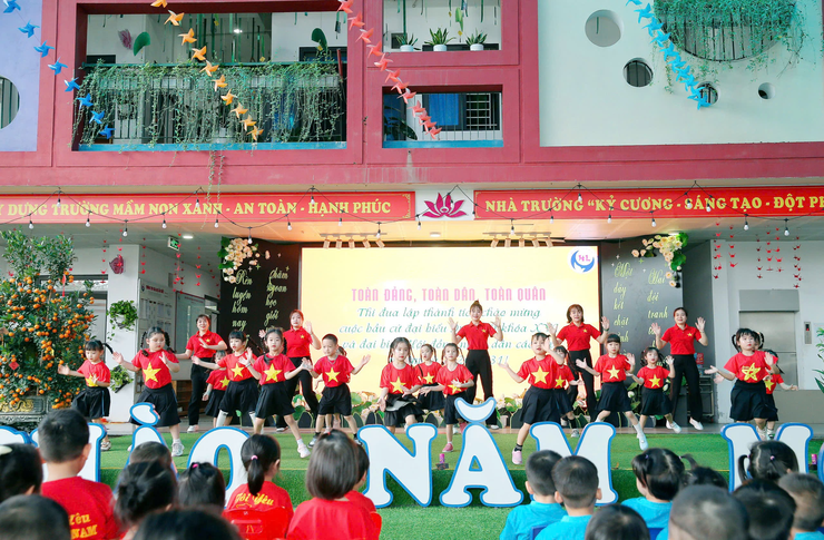 Trường Mầm non Hoàng Liệt tổ chức hội khỏe cô và bé Chào mừng ngày hội toàn dân tham gia bầu cử (15/3/2026) và Chào mừng Kỉ niệm 80 năm ngày thế thao Việt Nam (27/3/1946-27/3/2026)- Ảnh 1.