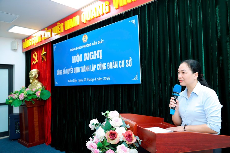 Công đoàn phường Cầu Giấy công bố, trao quyết định thành lập 5 công đoàn cơ sở- Ảnh 7.