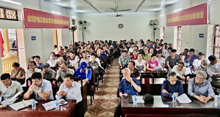 Xã Đại Thanh triển khai chủ trương thu hồi đất thực hiện dự án Khu đô thị thể thao Olympic tại thôn Quỳnh Đô và Ích Vịnh.- Ảnh 10.