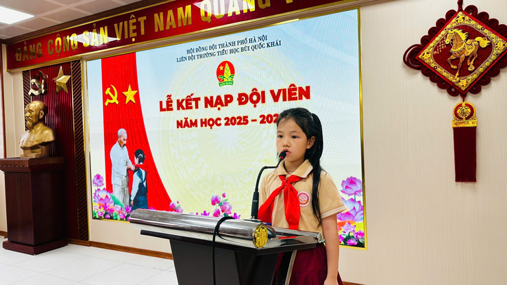 Trường Tiểu học Bùi Quốc Khái tổ chức Lễ Kết nạp Đội viên mới Chào mừng Ngày thành lập Đoàn TNCS Hồ Chí Minh 26/3 - Ảnh 5.