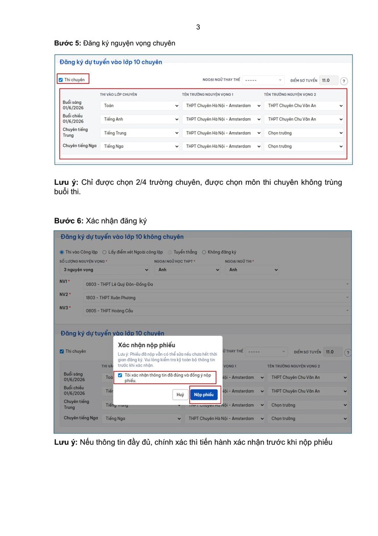 HƯỚNG DẪN THỬ NGHIỆM ĐĂNG KÝ TRỰC TUYẾN DỰ THI VÀ TUYỂN SINH LỚP 10 THPT CÔNG LẬP NĂM HỌC 2026–2027- Ảnh 4.