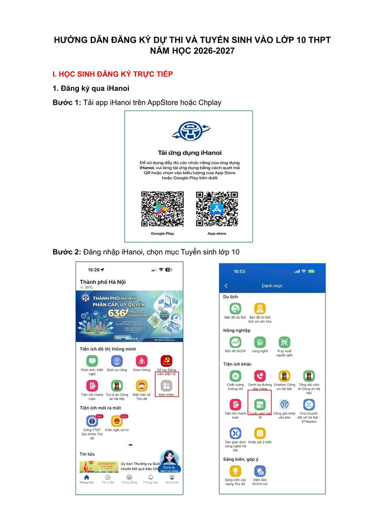 HƯỚNG DẪN THỬ NGHIỆM ĐĂNG KÝ TRỰC TUYẾN DỰ THI VÀ TUYỂN SINH LỚP 10 THPT CÔNG LẬP NĂM HỌC 2026–2027- Ảnh 2.