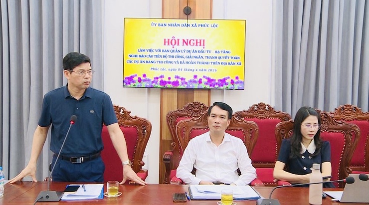 UBND xã tổ chức Hội nghị làm việc với Ban Quản lý dự án đầu tư – Hạ tầng về tiến độ thực hiện các dự án- Ảnh 3.