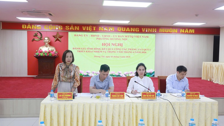 Đảng uỷ - HĐND - UBND - Uỷ ban MTTQ phường Dương Nội tổ chức giao ban đánh giá kết quả quý I, triển khai phương hướng nhiệm vụ tháng 4- Ảnh 3.
