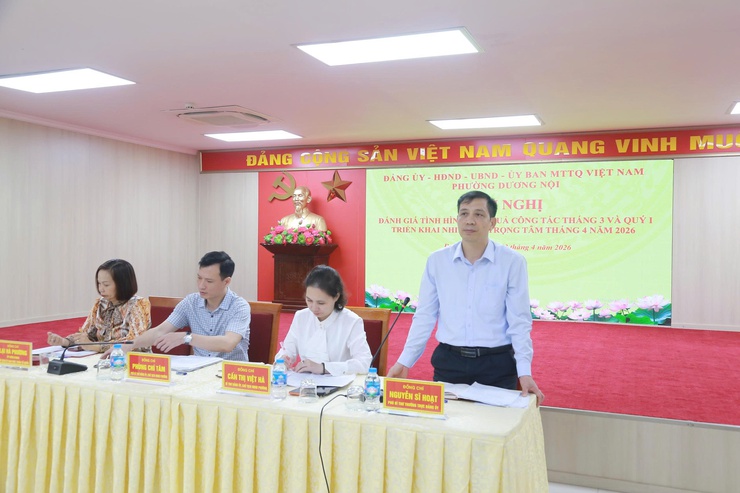 Đảng uỷ - HĐND - UBND - Uỷ ban MTTQ phường Dương Nội tổ chức giao ban đánh giá kết quả quý I, triển khai phương hướng nhiệm vụ tháng 4- Ảnh 5.