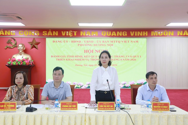 Đảng uỷ - HĐND - UBND - Uỷ ban MTTQ phường Dương Nội tổ chức giao ban đánh giá kết quả quý I, triển khai phương hướng nhiệm vụ tháng 4- Ảnh 6.